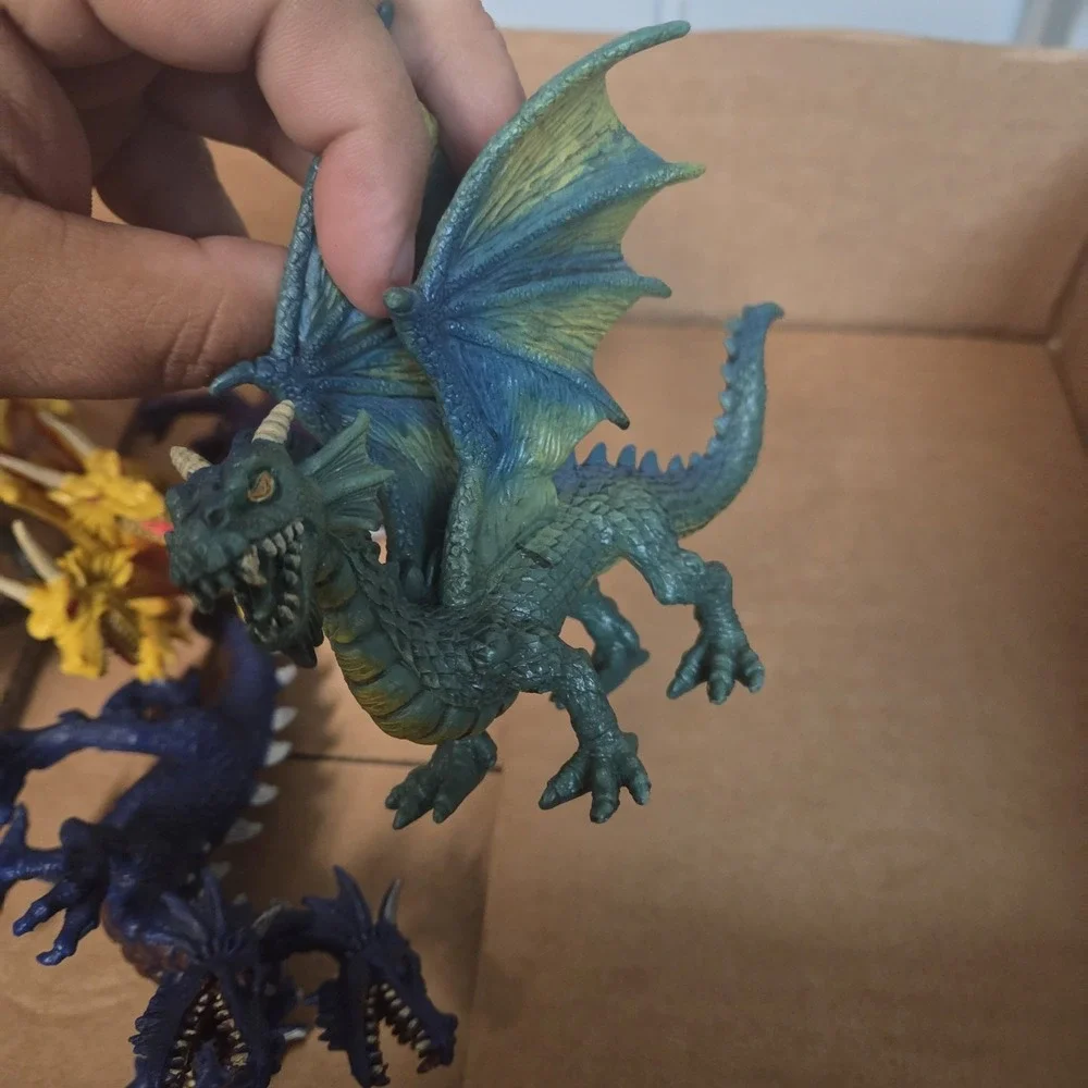 Lot Of Dragon Figures‎ Fantasy Mythical Papo Mojo Hydra Dual-head Cyber Dragon
